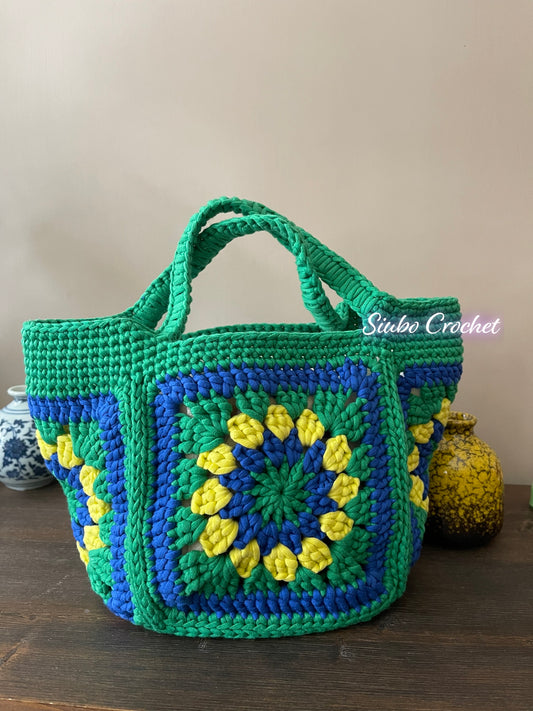 DIY材料包 方格手挽袋 Granny Square Tote Bag