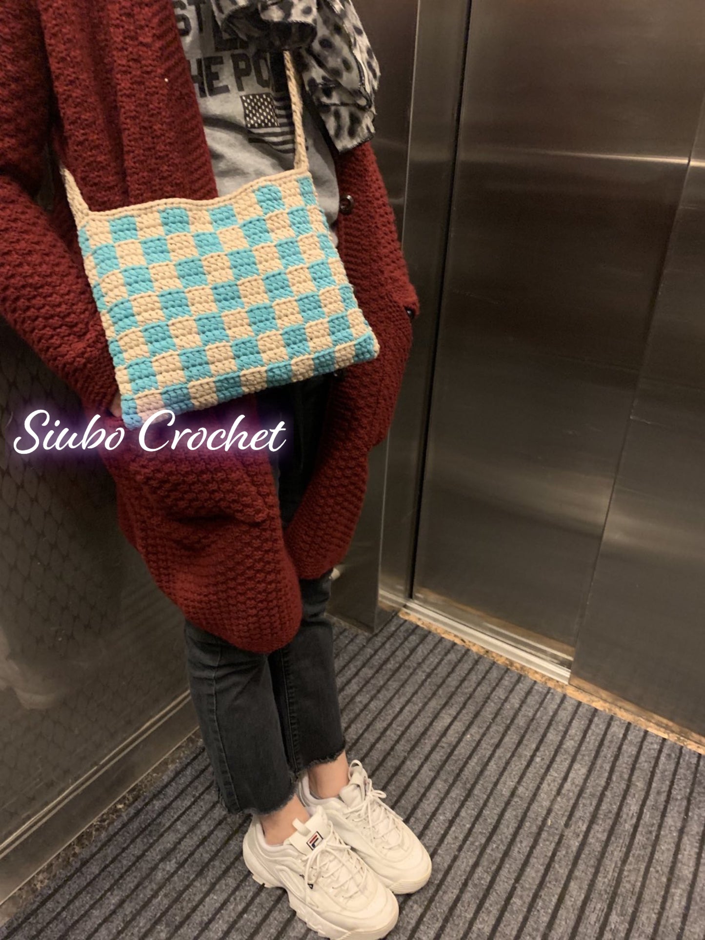 DIY材料包 方格側揹袋 Checkered Shoulder Bag